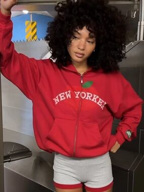 Daily Drills Red Bomber Jacket with White Logo
